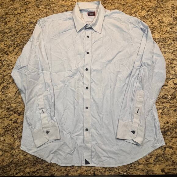 UNTUCKit Men’s 2XL Blue Striped Long Sleeve Cotton Button-Down Shirt Preppy - Picture 2 of 6